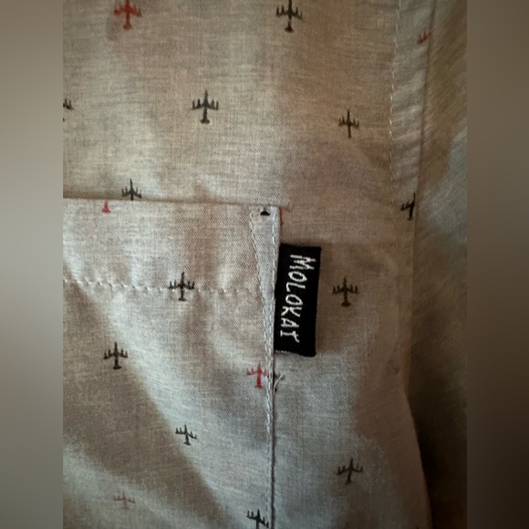 Molokai Surf Co Men's Gray Short Sleeve Button Down Hawaiian Shirt - Size l - Picture 3 of 7